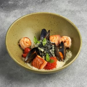 Спагетти Нери с морепродуктами