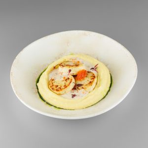 Биточки из белой рыбы с икорным соусом