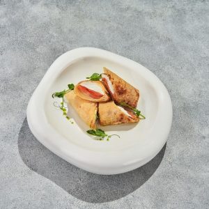 Блины с лососем и творожным сыром